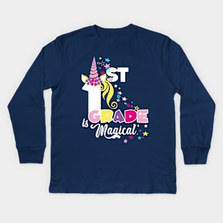 First Grade Girls 1st Grader Gift Magical Unicorn Lover Gift Kids Long Sleeve T-Shirt